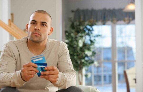 man with credit card